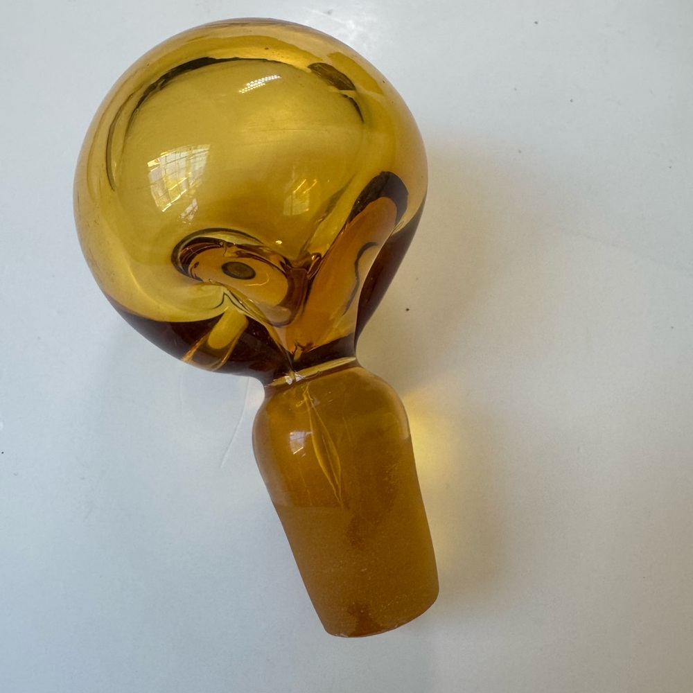 Blenko glass specialty line Emporium decanter 7836 stopper color wheat - Picture 3 of 7